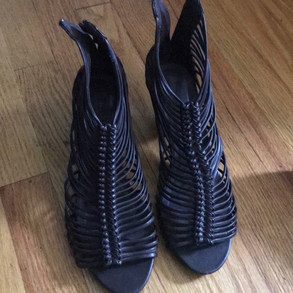 Brown heeled sandals
